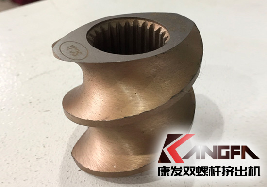 康發雙螺桿擠出機新一代螺紋套現已批量生產，請認準scjx激光防偽商標。